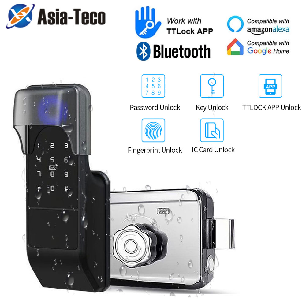 Smart Garden Door Lock - IP65 방수 TTLock 지문 스마트 도어