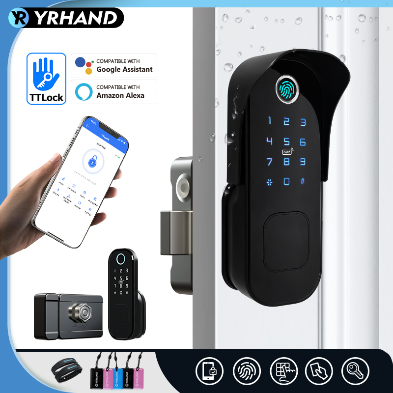 Smart Garden Door Lock - Tuya-지문 도어락, 방수, 야외 게이트, 블루투스,