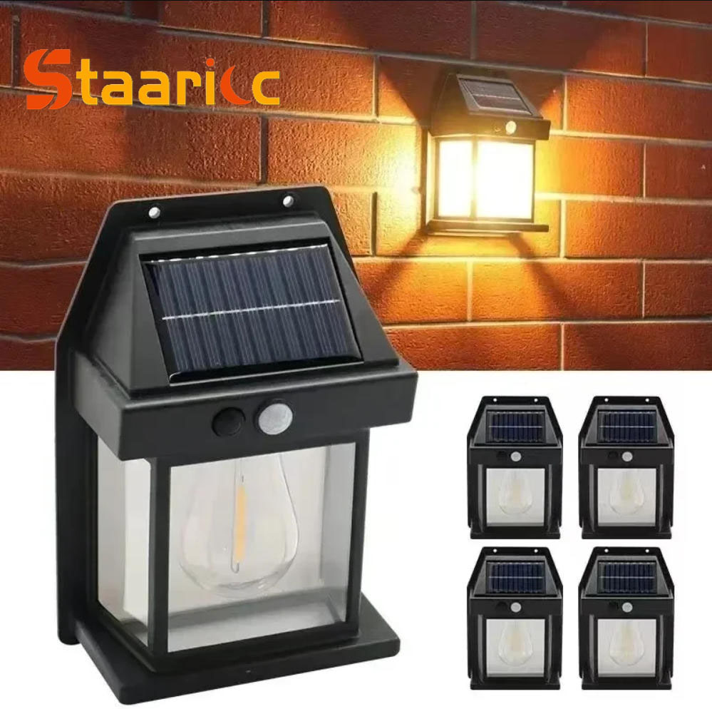 Smart Garden Light Camera - 야외 태양광 텅스텐 벽등, 모션 센서