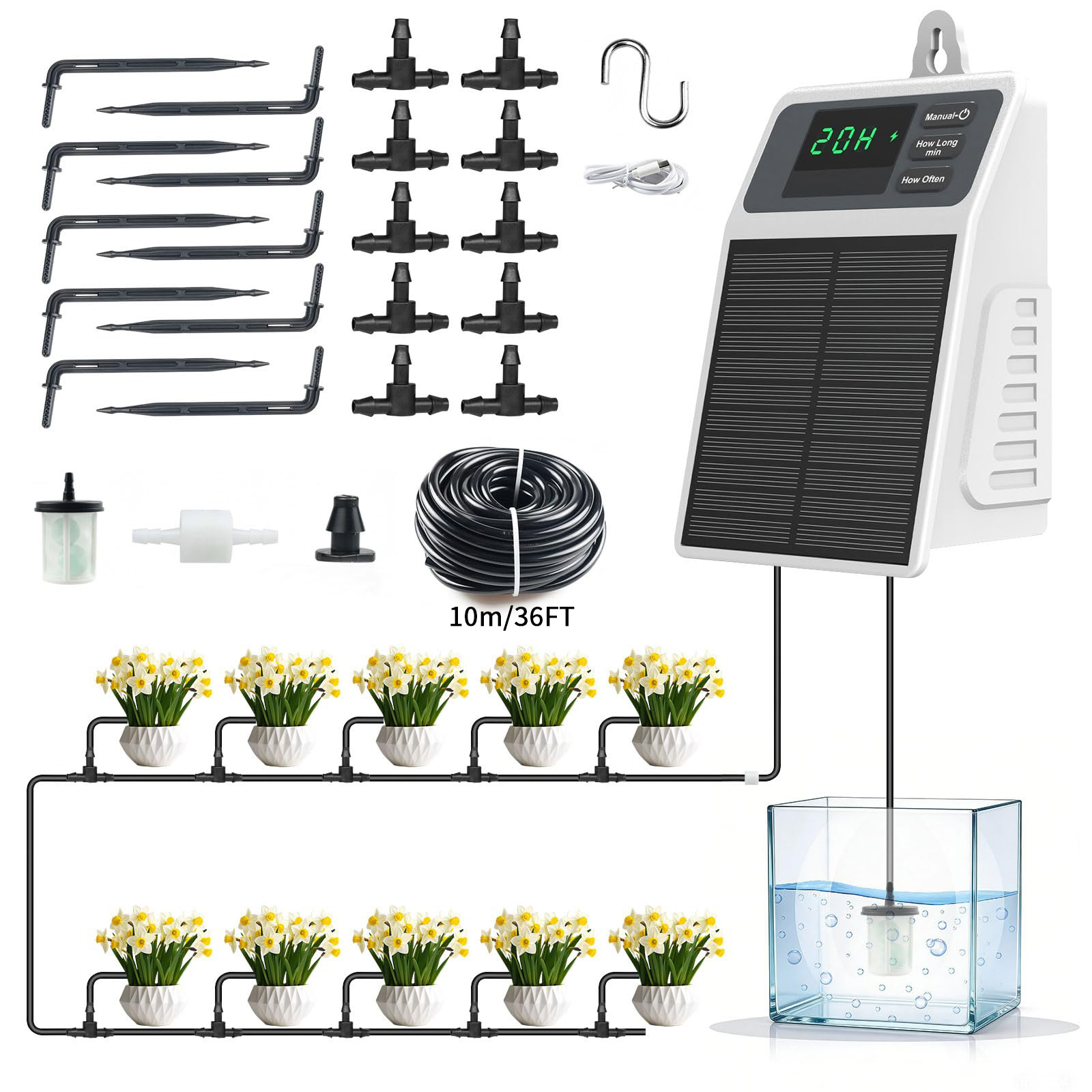 Smart Garden Outdoor - 업그레이드된 태양광 점적 관개 시스템, 가정