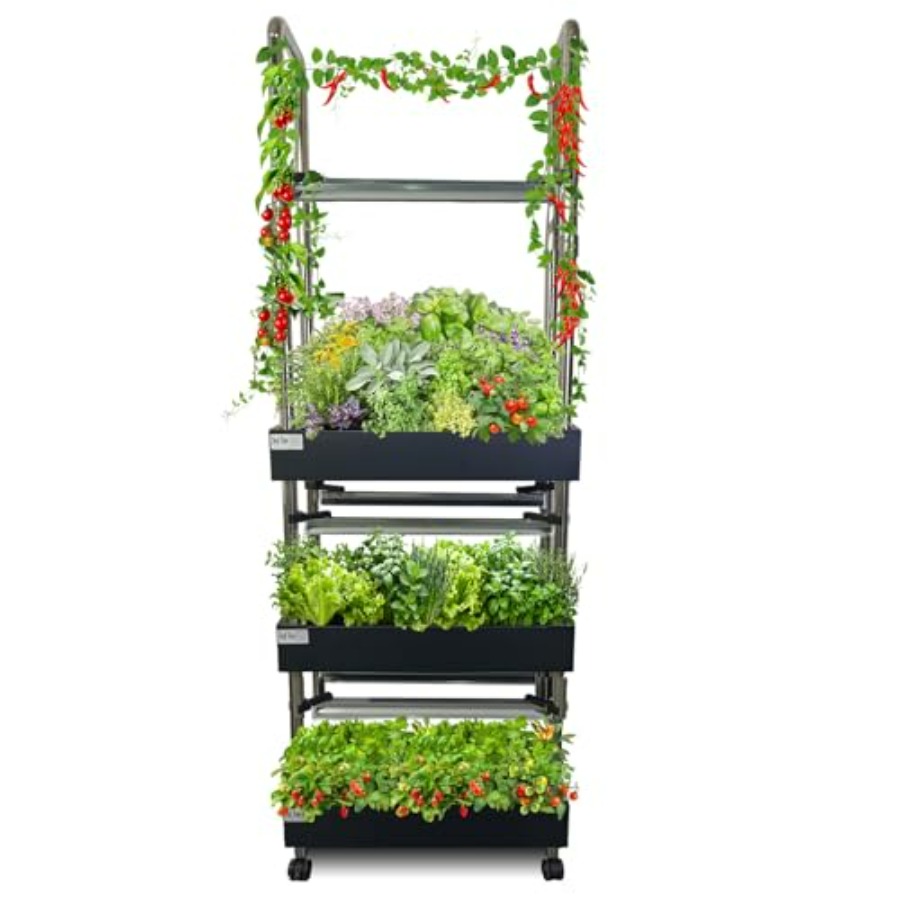 Smart Garden System - 실내 수경재배 시스템: 스마트 풀스펙트럼 조명,