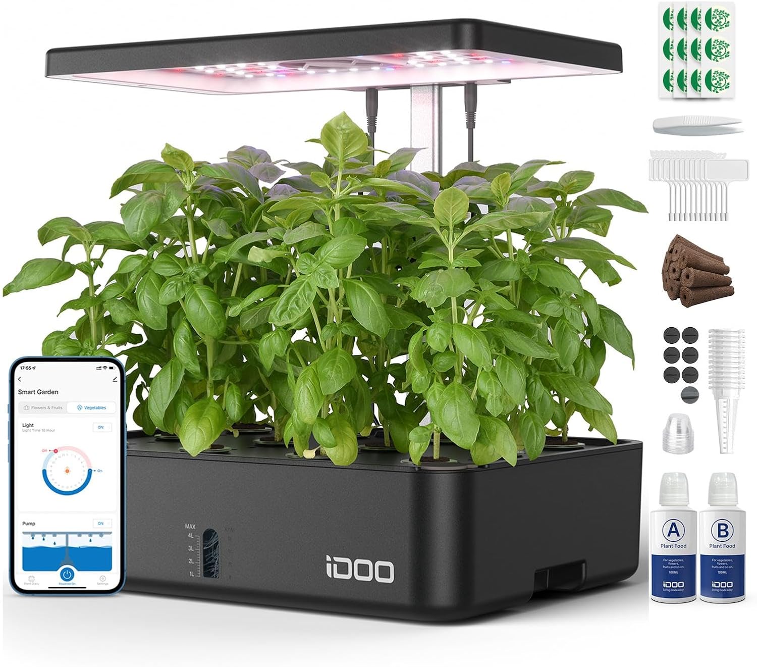 Hydroponic Grow Pod - 12포드 와이파이 수경재배 시스템 실내 정원