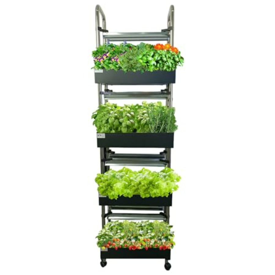 Smart Garden System - 실내 수경재배 시스템: 스마트 풀스펙트럼 조명,