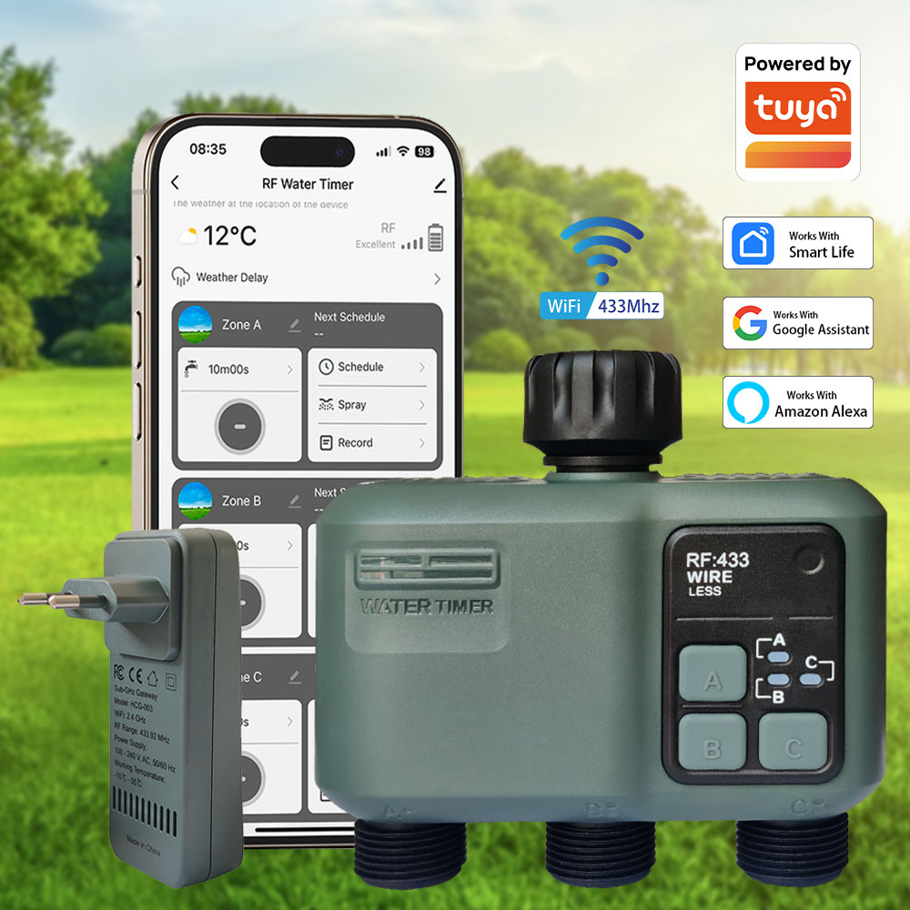 Smart Garden Irrigation - Tuya Wifi+RF433 3구 워터 타이머 정원용