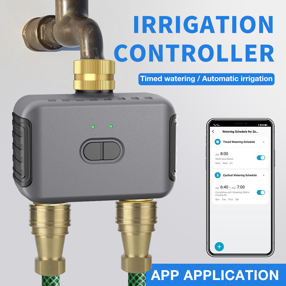 Smart Garden Irrigation - Tuya 2 구역 급수 타이머 정원